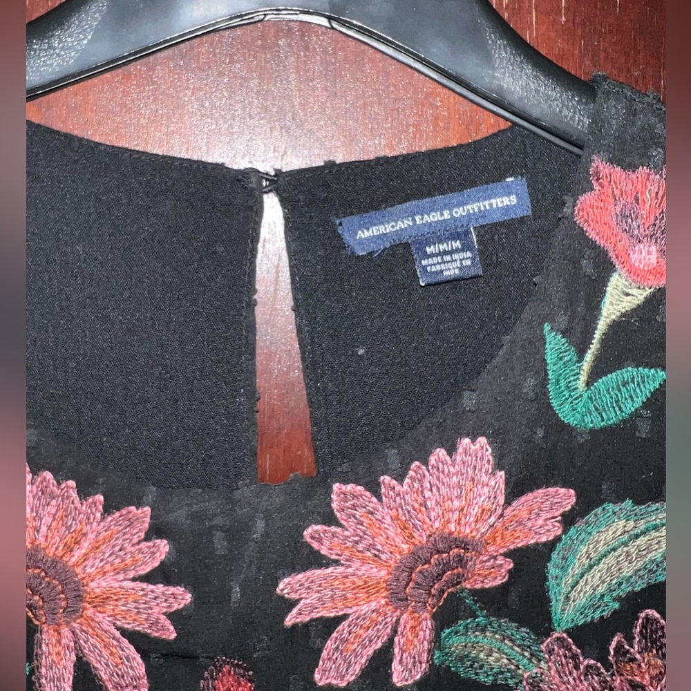 American Eagle Outfitters Floral Long Sleeve Blouse Women’s Medium - Picture 3 of 5